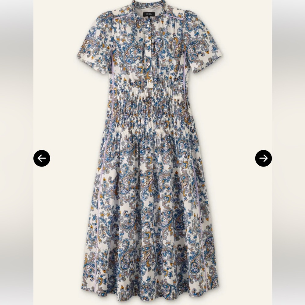ME+EM Cotton Paisley Print Midi Dress,US4 - Picture 5 of 16